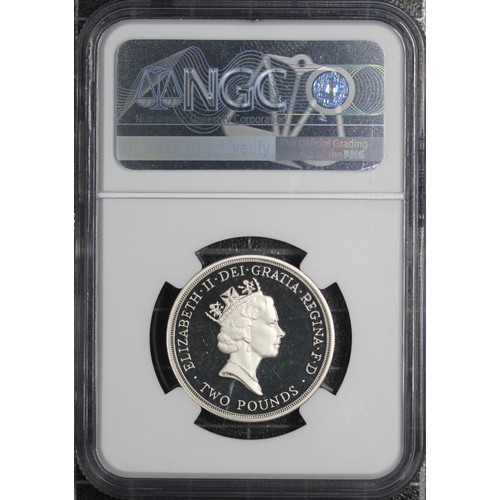 38 - 1989 Silver proof piedfort &pound;2 coin set comprising the Claim of Rights and Bill of Rights issue... 