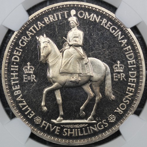 97 - 1953 Crown, Elizabeth II (ESC 393G, Bull 4331, S.4136). Graded NGC PF66 Cameo with a few surface mar... 
