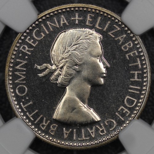 106 - 1953 Proof Shilling, Scottish Reverse, Elizabeth II (ESC1475N, Bull 4447, S.4140). Graded NGC PF67 C... 