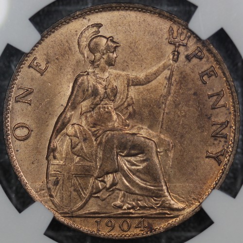 123 - 1904 Penny, Edward VII (Freeman 159, S.3990). Graded NGC MS64RB and presented in a Coinery Collectio... 