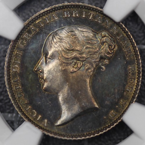 107 - 1853 Proof sixpence, Victoria (ESC 1699, Bull 3190, S.3908). Graded NGC PF63, nFDC, with sublime gol... 