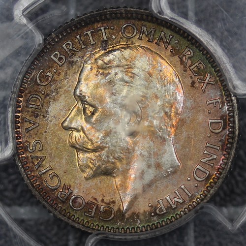 109 - 1927 Proof Sixpence, George V (ESC 1816, Bull 3898, S.4040). Graded PCGS PR66, nFDC, with iridescent... 