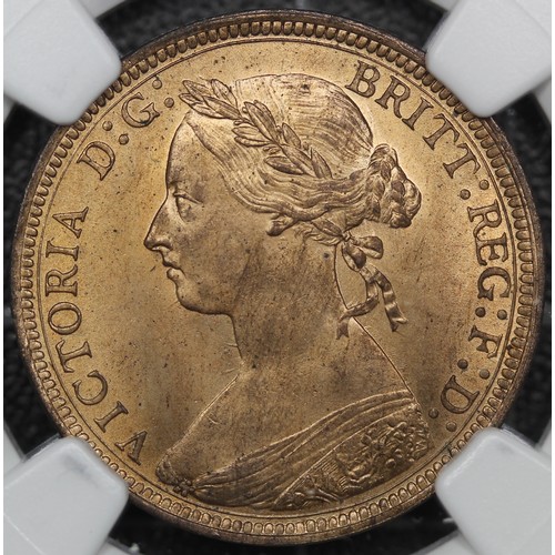 147 - 1893 Half Penny, Victoria (Freeman 349, 17+S, S.3956). Graded NGC MS65RB, uncirculated with full min... 