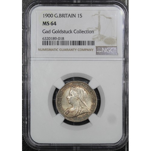 105 - 1900 Shilling, Victoria (ESC1369, Bull 3165, S.3940A). Graded NGC MS64, uncirculated or near, with l... 