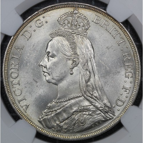 72 - 1887 Crown, Victoria (ESC 296, Bull 2585, S.3921). Graded NGC MS63, uncirculated or near with some o... 