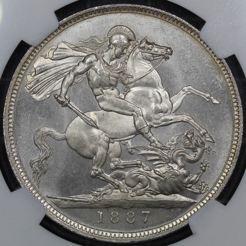 72 - 1887 Crown, Victoria (ESC 296, Bull 2585, S.3921). Graded NGC MS63, uncirculated or near with some o... 