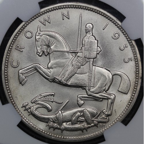 91 - 1935 Crown, George V (ESC 375, Bull 3651, S.4048). Graded NGC MS64, uncirculated, with full mint lus... 
