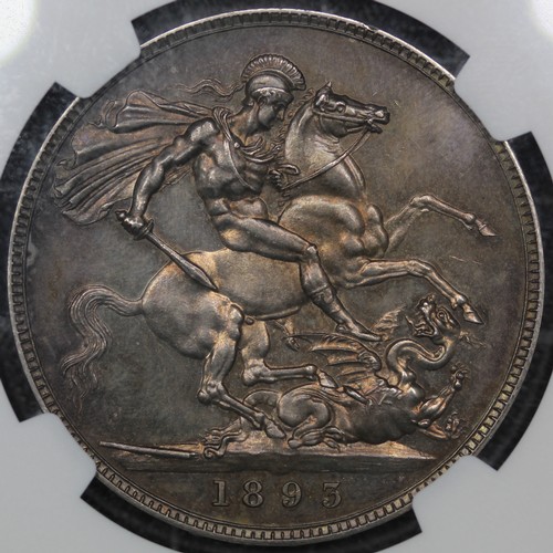 75 - 1893 Proof Crown, Victoria (ESC 304, Bull 2594, S.3921). Graded NGC PF61 (aUNC) with deep orange-red... 