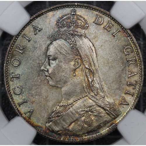 103 - 1887 Florin, Victoria (ESC 868, Bull 3953, S.3925). Graded NGC MS65, uncirculated, with rainbow tone... 