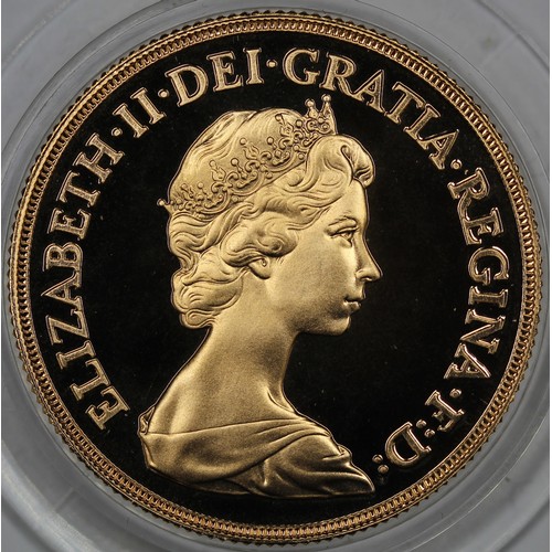 25 - 1983 Gold proof 3-coin set, Elizabeth II, comprising double, full and half sovereigns and complete w... 