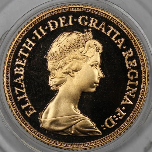 25 - 1983 Gold proof 3-coin set, Elizabeth II, comprising double, full and half sovereigns and complete w... 