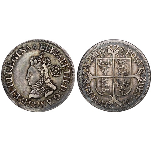 1070 - Elizabeth I (1558-1603) Milled Sixpence, 1568, mm. lis. Small bust of crude work, rose behind and sm... 