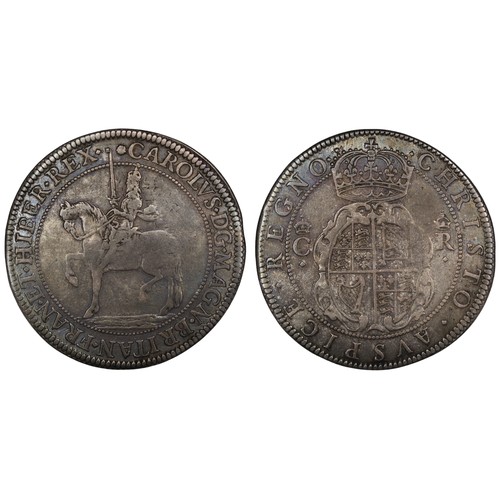 1086 - Charles I (1625-1649) crown, mm Flower & B, c.1631-1632. Briot's first milled issue with King on... 