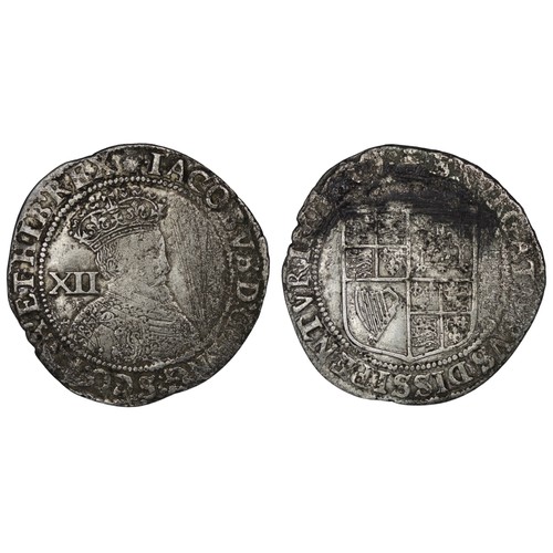 1077 - James I (163-1625) shilling, mm. thistle, c.1603-1604. First coinage, second bust with beard appeari... 