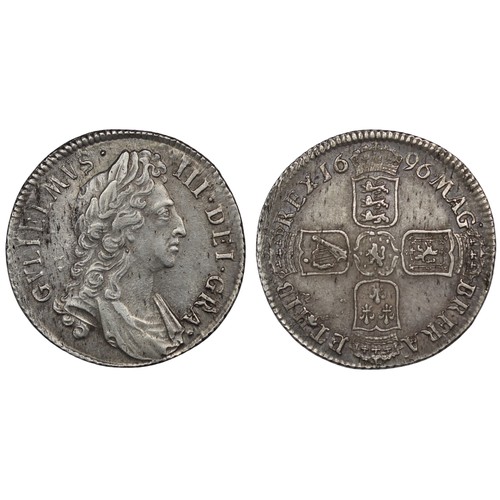 1190 - 1696 Shilling, William III. A most attractive example with great eye appeal. The reverse hay-marked ... 