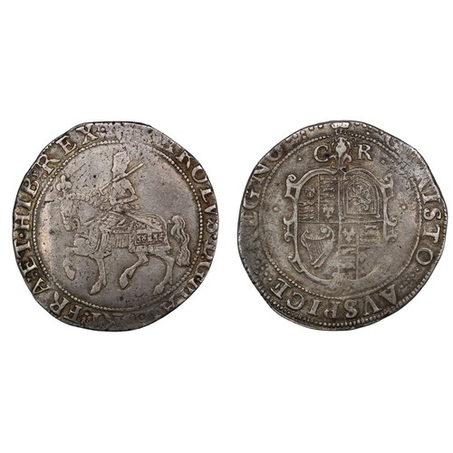 1088 - Charles I (1625-1649) halfcrown, rev. mm. plume, c.1630-1631. Group 2 type 2a, smaller horse. Rev. o... 