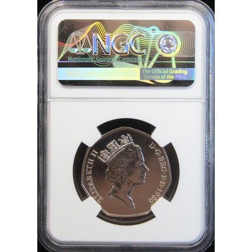 2111 - 1986 50p. Graded NGC MS66PL, proof-like and uncirculated.