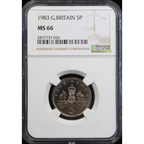 2107 - 1983 5p. Graded NGC MS66, choice uncirculated.