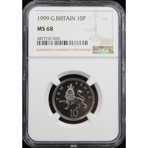 2108 - 1999 10p. Graded NGC MS68, choice uncirculated.