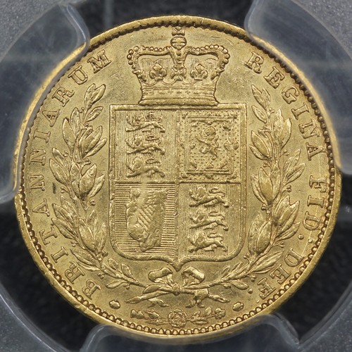 2023 - 1850 Sovereign, Victoria. Inverted A for V in VICTORIA, rated R4 in Marsh. Graded and authenticated ... 