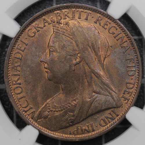 2084 - 1896 Penny, Victoria. Graded NGC MS63RB. 11 teeth date spacing, Gouby BP1896Ac. Lustrous with rich c... 