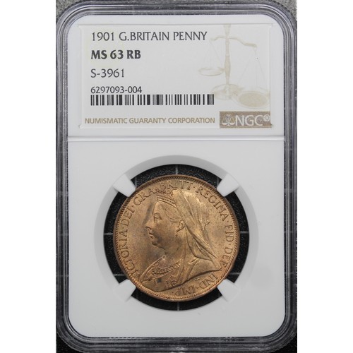 2085 - 1901 Penny, Victoria. Graded NGC MS63RB. Small spot on bust and light stain centrally to reverse oth... 