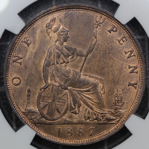 2082 - 1887 Penny, Victoria. Graded NGC MS64RB. An attractive coin with streaky tone and attractive lustre ... 