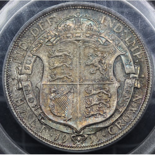 2060 - 1911 Proof Halfcrown, George V. A sumptuous example in old 3rd generation PCGS holder (1990-1993) an... 