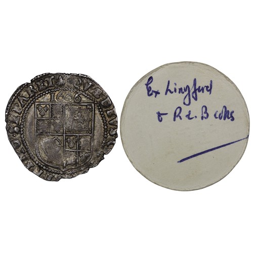 1084 - James I (1603-1625) sixpence, mm. escallop, 1606. Second coinage, third bust with beard cut square. ... 