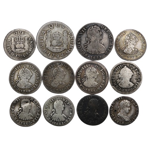 1279 - Coins of Mexico (12) comprising 1774 1 Real & 1811 1 Real. Also a selection of ½ real inc... 