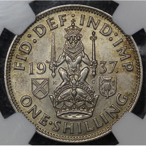 2070 - 1937 Shilling, George VI. Scottish reverse. Graded NGC MS62. nEF/EF. [ESC 1452, Bull 4149, S.4083]... 