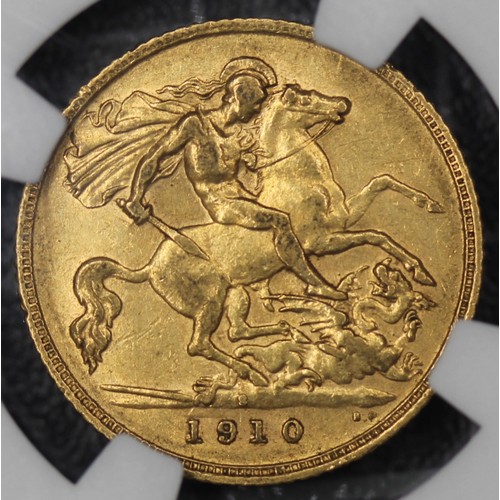 2021 - Australia 1910-S half sovereign, Edward VII. Graded NGC AU55, gVF. [Marsh 525, S.3977B]