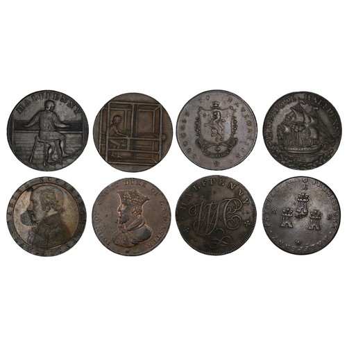 1232 - Conder tokens of Lancashire and surrounding areas (8) comprising 1791 Rochdale, 1792 Rochdale, 179 M... 