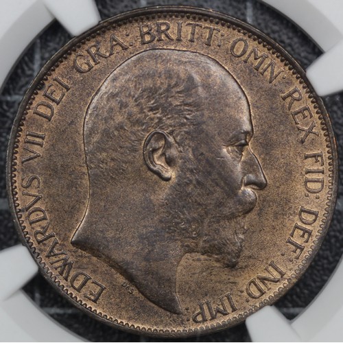 2086 - 1902 Penny, Edward VII. Graded NGC MS64BN however incorrectly attributed as a low tide when it is st... 