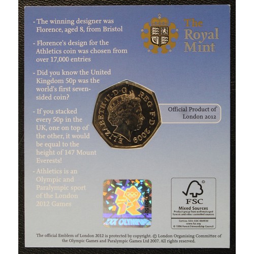 2123 - 2009 Blue Peter Olympic 50p in original card of issue. Scarce issue minted in celebration of the win... 