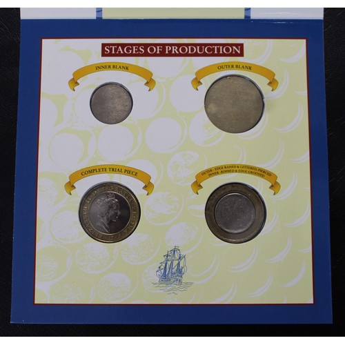 2141 - 1994 Royal Mint Trial £2 coin set in presentation pack. The set demonstrates the stages of mintage o... 