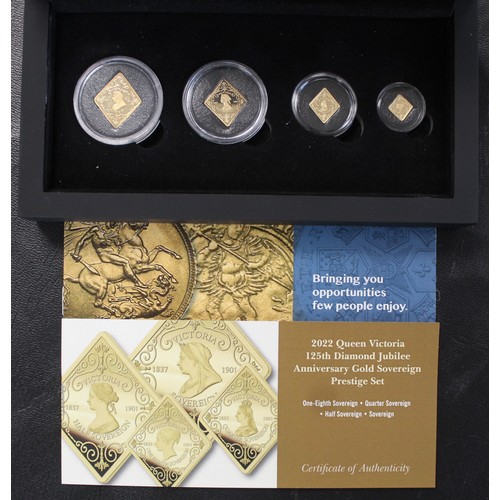 2033 - 2022 Tristan da Cunha 4-coin sovereign prestige set struck to celebrate the 125th Anniversary of the... 