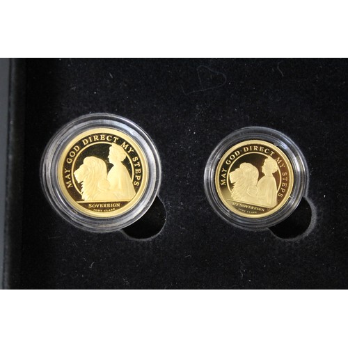 2030 - 2021 Alderney 4-coin sovereign prestige set struck to celebrate the 95th Birthday of Her Majesty The... 