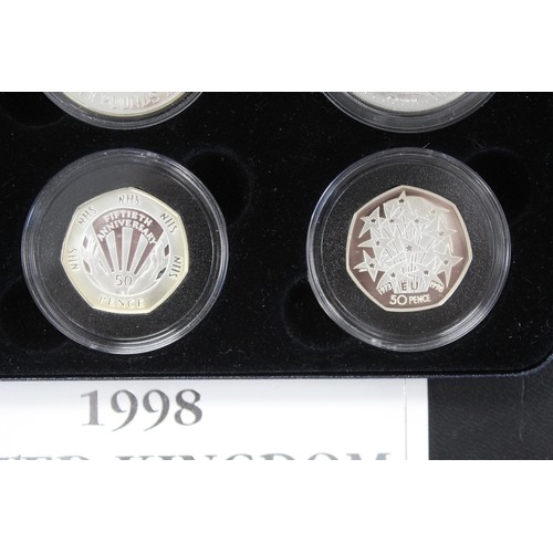 2173 - 1998 Silver proof 6-coin family collection which includes a proof 1998 Britannia. Some soft toning t... 