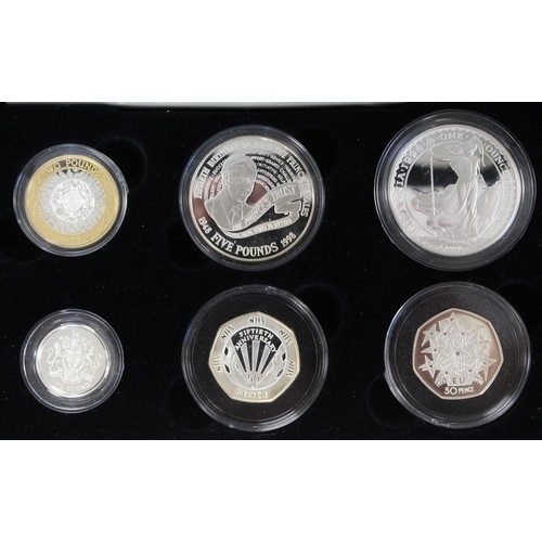 2173 - 1998 Silver proof 6-coin family collection which includes a proof 1998 Britannia. Some soft toning t... 