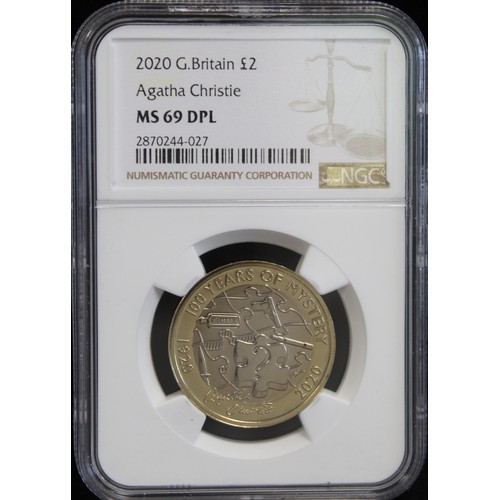 2148 - 2020 BUNC £2 commemorating Agatha Christie. Graded NGC MS69 DPL (deep proof-like) and the join... 