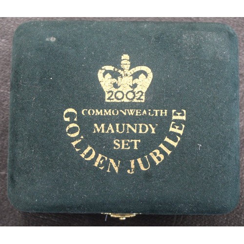 2076 - 2002 Cook Islands Maundy Set, cased, struck to commemorate HM The Queen's Golden Jubilee. Plain edge... 