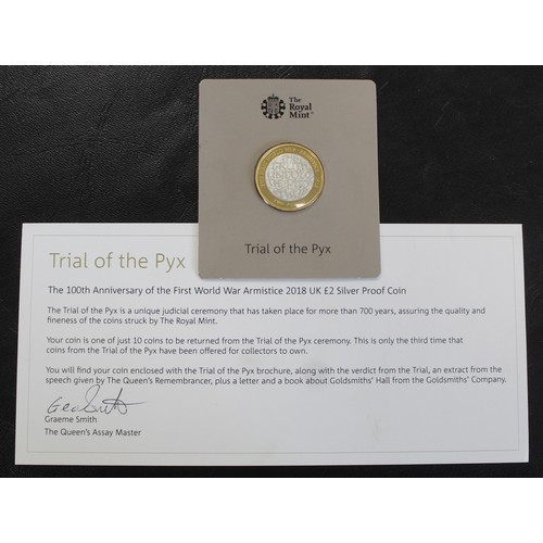 2195 - Trial of the Pyx 2018 silver proof £2 commemorating the 100th Anniversary of the First World War Arm... 