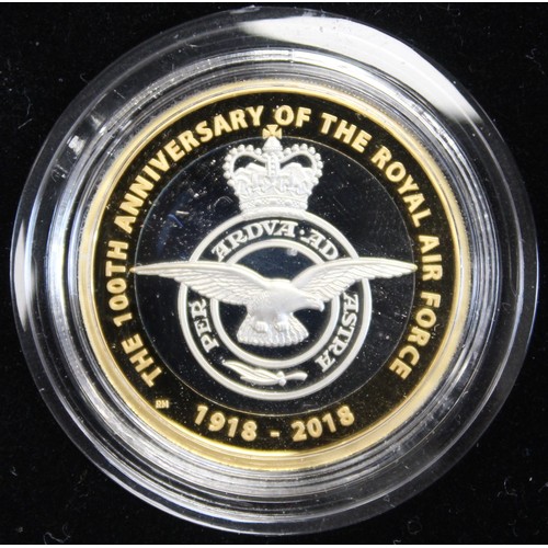 2175 - 2018 Silver Proof 5-coin Commemorative set comprising Frankenstein, RAF badge & Armistice £2 coi... 