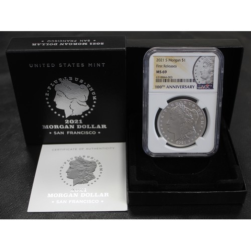 2220 - USA 2021 Morgan dollar, San Francisco Mint. Struck to celebrate the 100th Anniversary of the last Mo... 