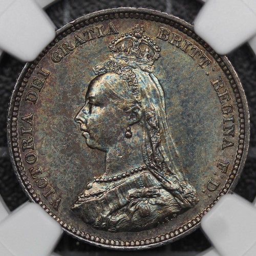 2097 - 1887 Specimen silver year set, crown to threepence, Victoria. All coins graded with NGC, most with d... 