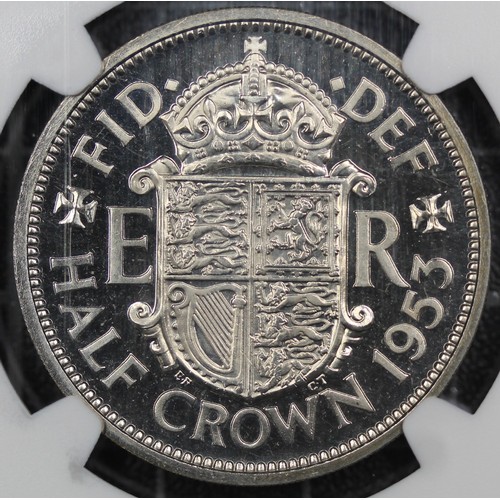 2062 - 1953 Proof halfcrown, Elizabeth II. Graded NGC PF63 with a few light surface marks. UNC. [ESC 798H, ... 