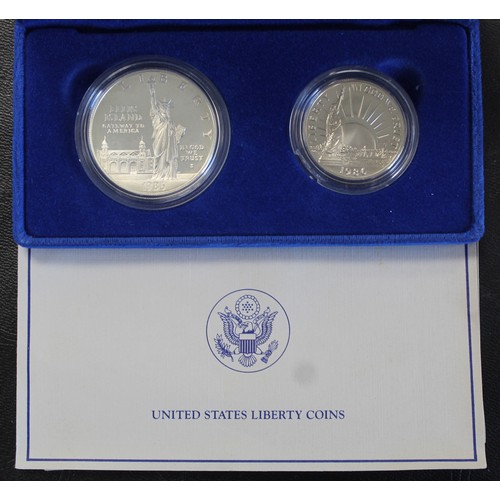 2217 - USA proof 2-coin sets with all dollars struck in silver (4) comprising 1995 Atlanta Olympics set wit... 