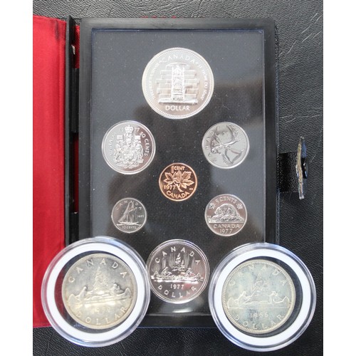 2208 - A selection of Canadian coins (3) with the first a double-struck commemorative set including silver ... 