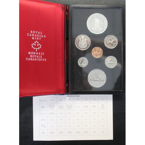 2208 - A selection of Canadian coins (3) with the first a double-struck commemorative set including silver ... 